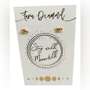 Dainty gold bow earrings